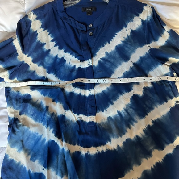 J. Crew Tie Dye Silk Henley Tunic - Picture 9 of 10